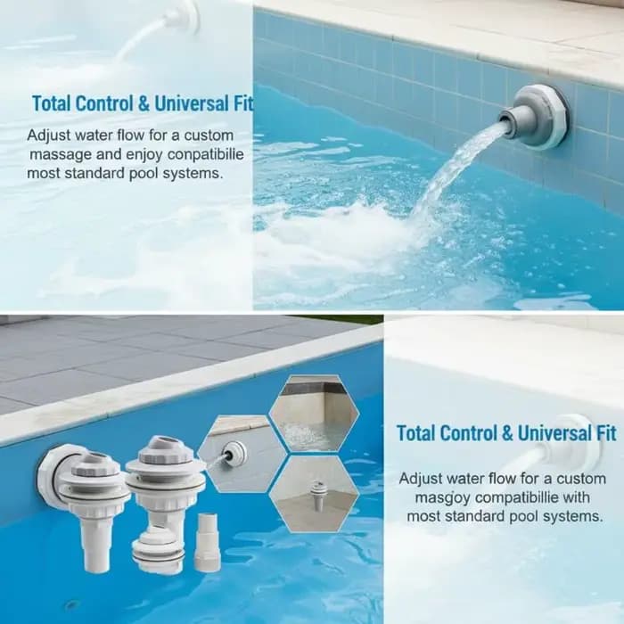 Nouvelle buse de remplacement pour spa 32/38mm, type œil de bœuf, pour entrée et sortie d'eau, avec écrou de blocage et rondelle