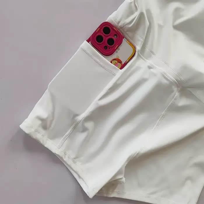 Jupe courte de yoga de sport pour femmes, pantalon de jupe de tennis de badminton avec poches intérieures et bretelles fendues latérales