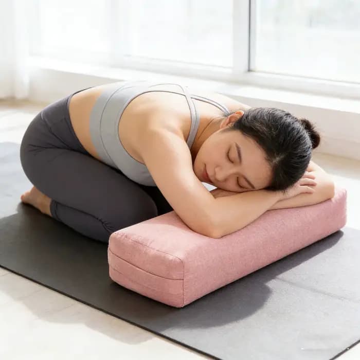 Oreiller de Yoga, coussin de méditation rectangulaire avec poignée