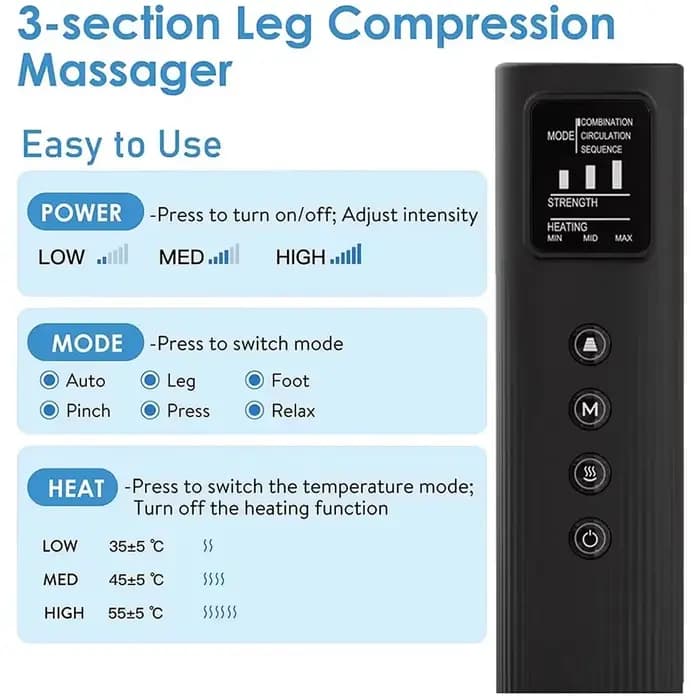 Bottes de massage des jambes à compression d'air – Système de récupération de la circulation de lymphatique