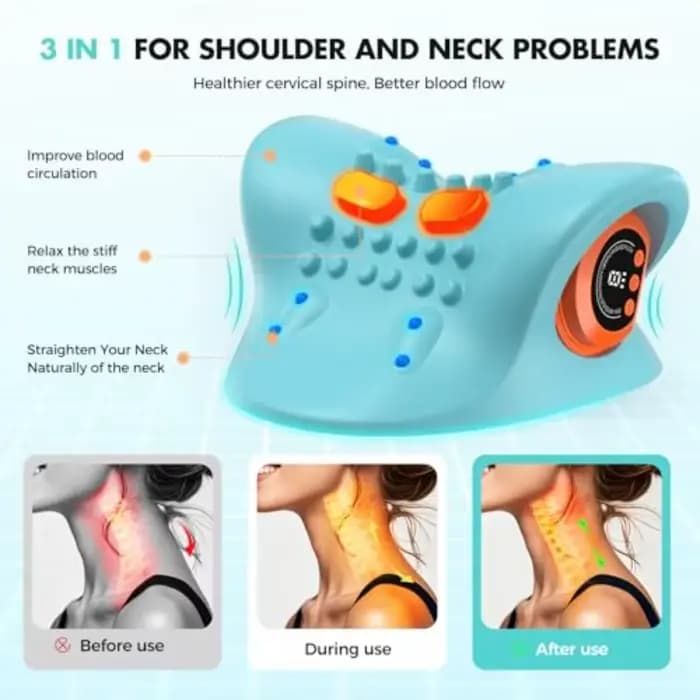 Masseur pour les épaules et le cou, fonction de massage électrique, masseur pour le cou et les épaules, sans fil, portable, recharge USB. Le cadeau idéal