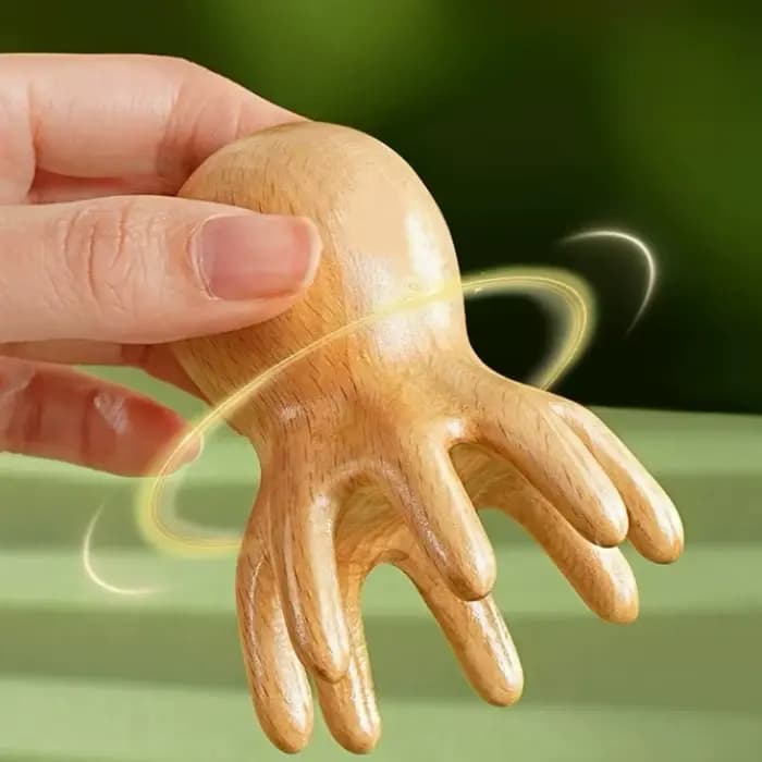 Peigne de massage en bois de santal Octopus pour le grattage des méridiens
