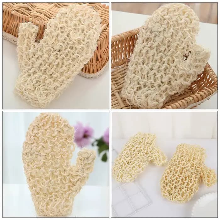 1 paire de gants exfoliants en sisal naturel pour le corps