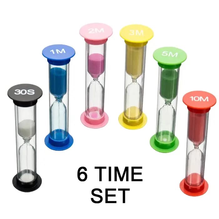 Table de sable 30 secondes/1 Minute/2 Minutes/3 Minutes/5 Minutes/10 Minutes minuterie de sable en plastique minuterie de temps enfants sablier horloge outils