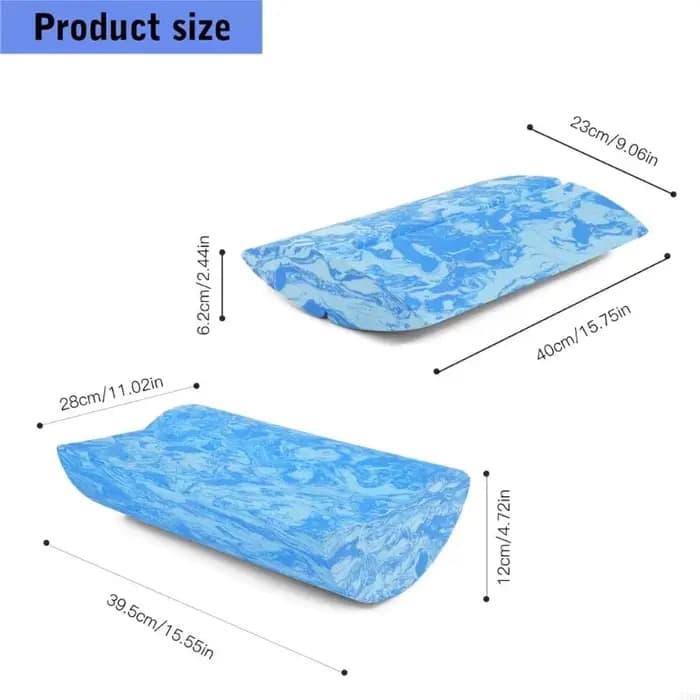 Ensemble support pratique tapis avec articles rembourrés marbrés bleus pour Pilates