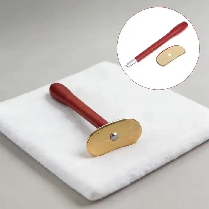 Éponge de massage thaïlandaise en cuivre pur avec long manche pour auto-exfoliation facile du dos et du corps