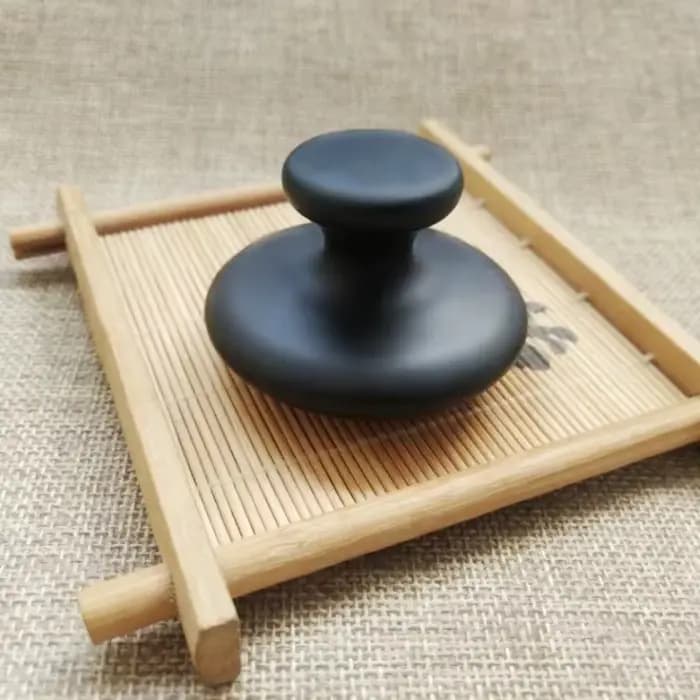 1 pierre brute noire huile de Massage en forme de champignon Spa