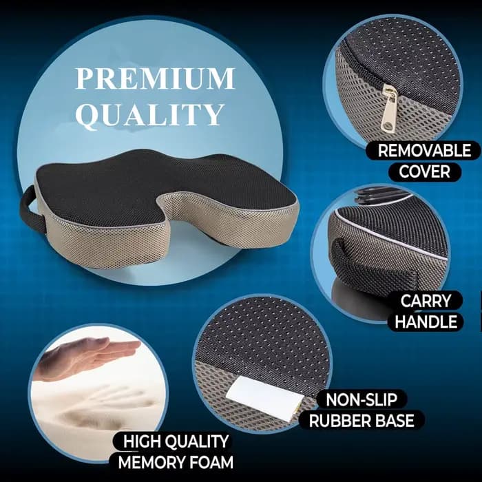 Coussin de siège ergonomique résistant à la pression et respirant avec remplissage à récupération lente et surface incurvée pour les hanches