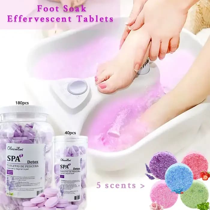 180/40 pièces bain de pieds instantané comprimés effervescents huile essentielle sel
