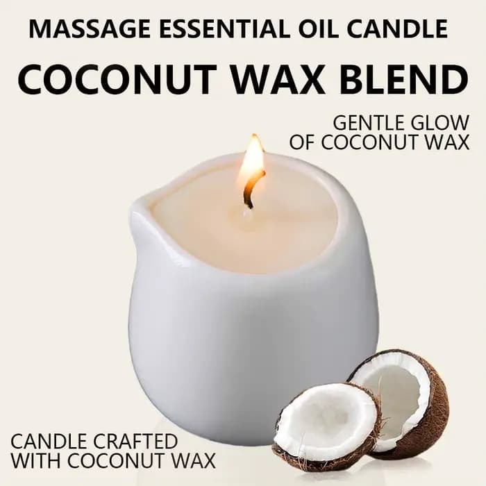 Bougie d'huile de massage naturelle parfumée fruitée. Faible chaleur. 1