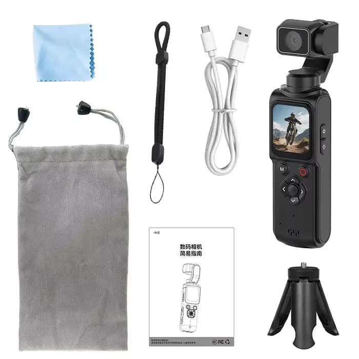 Nouveauté : caméra sportive portable avec écran de 1,72 pouce, 4K UHD, WiFi, suivi intelligent pour le cyclisme, le ski et les vlogs