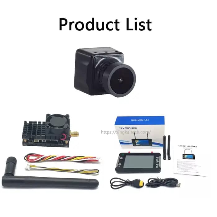 Transmetteur vidéo FPV 2W VTX et Drone 1200TVL, caméra FPV, moniteur 4.3 pouces avec récepteur DVR 5.8Ghz 40CH pour voiture RC Drone FPV