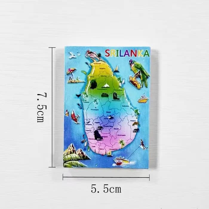 Aimant de réfrigérateur 3D en résine du Sri Lanka, souvenir touristique, autocollant de réfrigérateur avec les monuments, décoration pour la maison