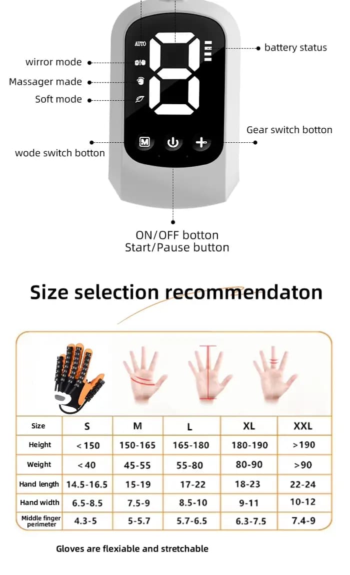 Gants de Robot de rééducation pour main gauche et droite