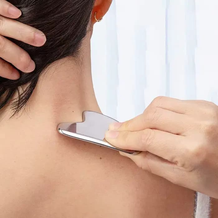 1 pièces en acier inoxydable Gua Sha grattoir masseur pour visage cou corps Guasha outil de Massage soins de la peau