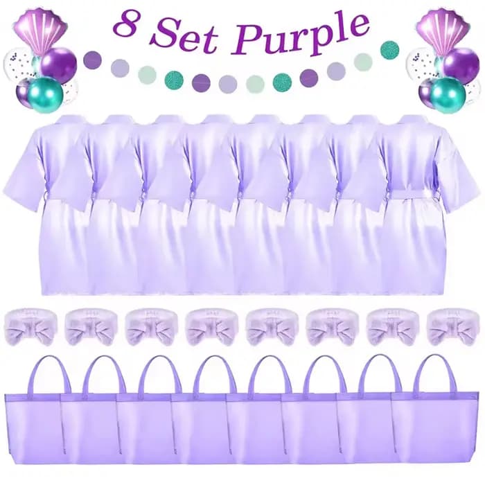 Robes de Spa Sirène pour Filles, Kimonos, Robes de Chambre, Fournitures et Cadeaux pour Fêtes d'Anniversaire d'Enfants, Soirées Pyjama, Pédicure et Soins des Pieds