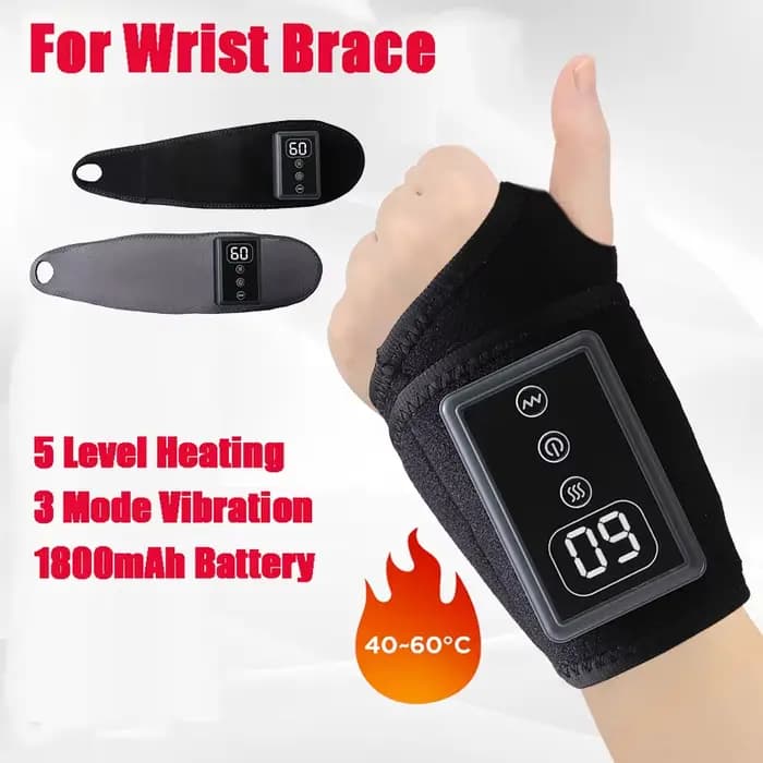 Enveloppement de poignet de main de chaleur et de massage rechargeables, dispositif de thérapie sans fil pour le soulagement du canal carpien