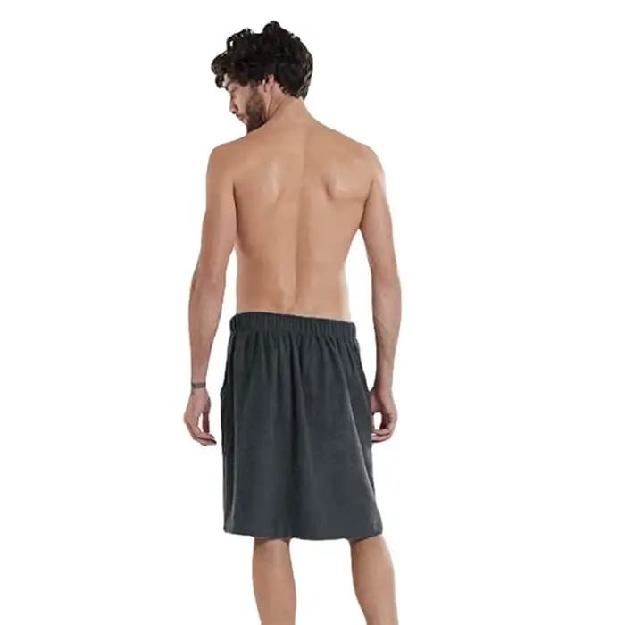 Serviette de bain enveloppante pour homme avec poche, fermeture réglable, en tissu éponge doux, idéale pour la douche, le spa, la gym, le sauna et la maison