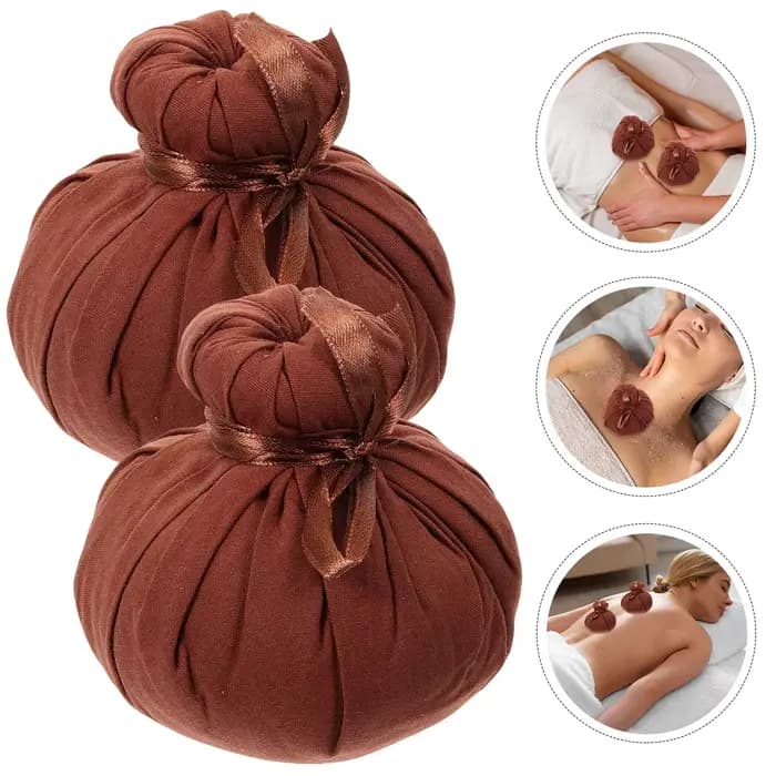2 pièces boule chinoise Massage thaïlandais compresse à base de plantes Compression sac chauffant paquet bain Spa