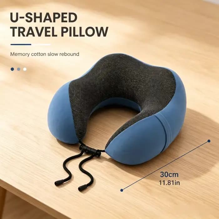 Coussin de voyage ergonomique en mousse à mémoire de forme en U, soutien cervical portable pour avio