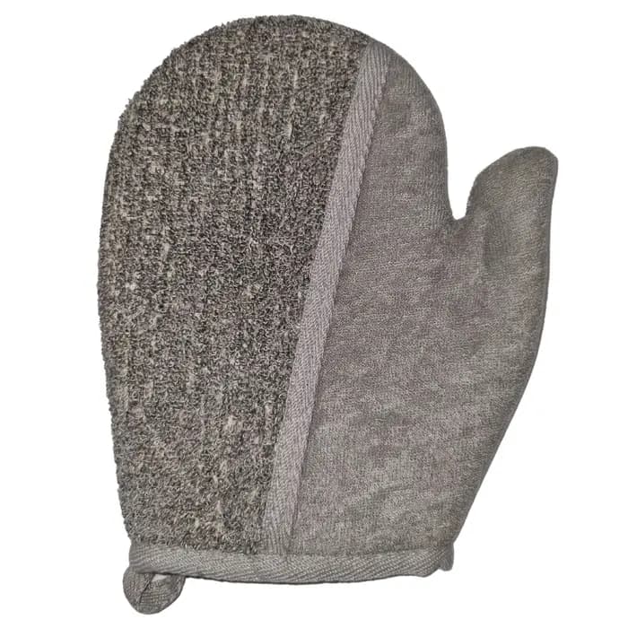 Bamboo & Linen Bath Glove - Charcoal